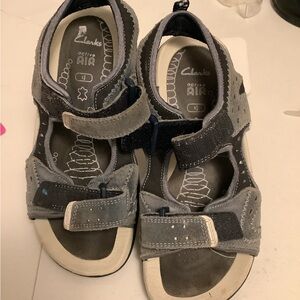 Clarks Kids Blue and Gray Sandals